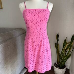 Pink Dress Medium RSQ Fit and Flare Summer Vacation Spring Mini Open Back M